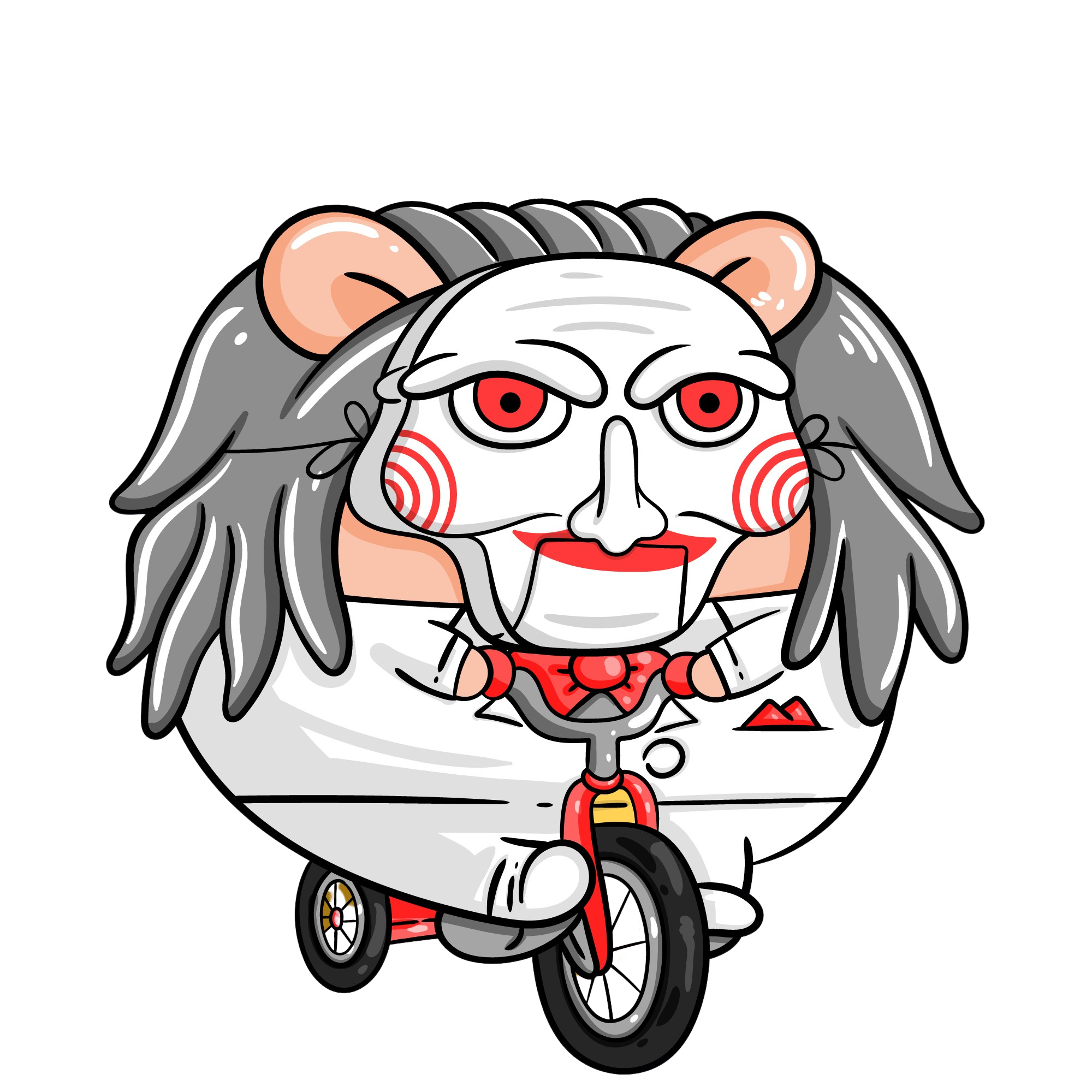 Mascot on a bike